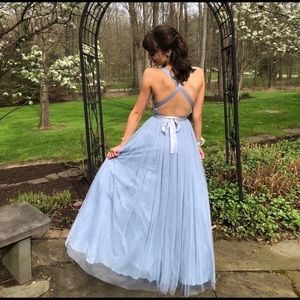 ASOS Tulle Maxi Prom Dress With Ribbon Ties